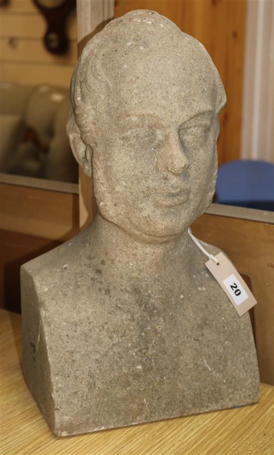 A marble bust of a gentleman height 40cm